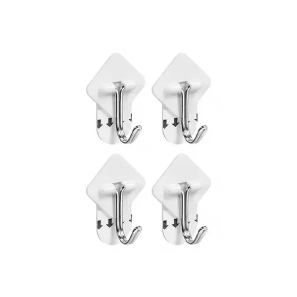 Gancho Plastico con Metal Blanco con Adhesivo 4 Ud Aplik