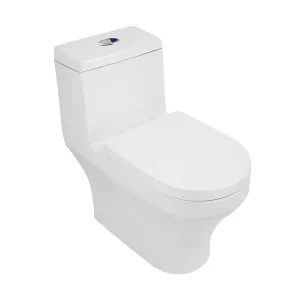 Sanitario Fussion Alongado Blanco con Asiento Completo Corona