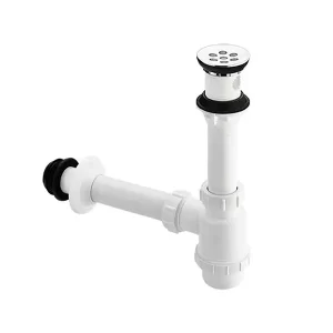 Desague Sencillo+Sifon Botella Blanco p/ Lavamanos Grival Corona