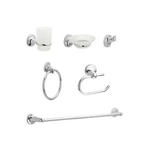 Kit de 6 accesorios cromados p/baño Palermo Corona
