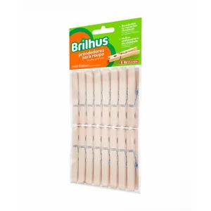 Palitos de Madera para Tender Ropa 24 Uds Brilhus